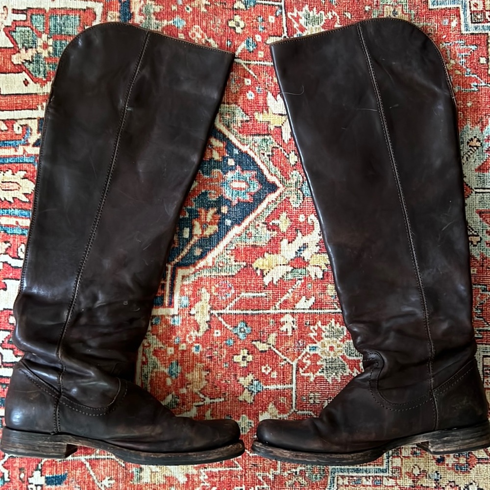 Tall leather Frye boots!